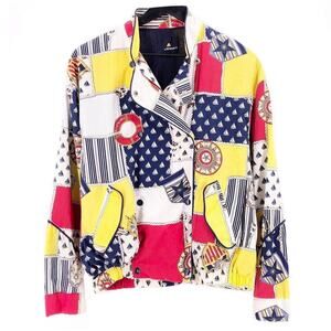 90s Liz Sport nautical windbreaker jacket 1990s vintage